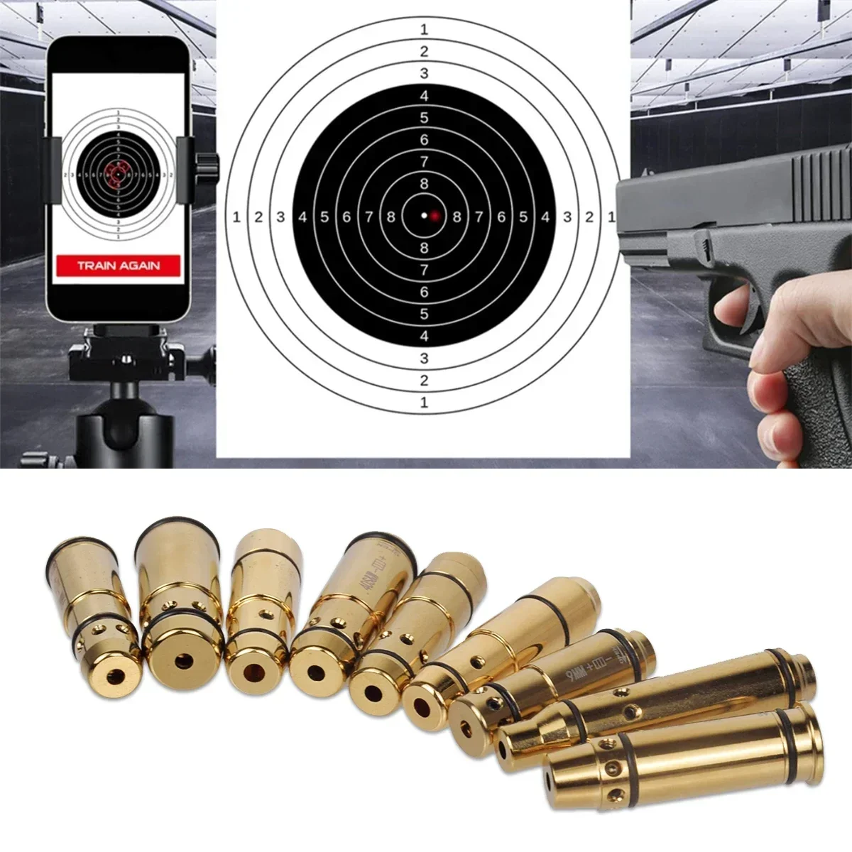 thumbnail image 2 of 9mm Laser Training Bullet Dry Fire Laser Trainer Cartridge Tactical Red Dot Laser Training Bore Sight 2 of 12
