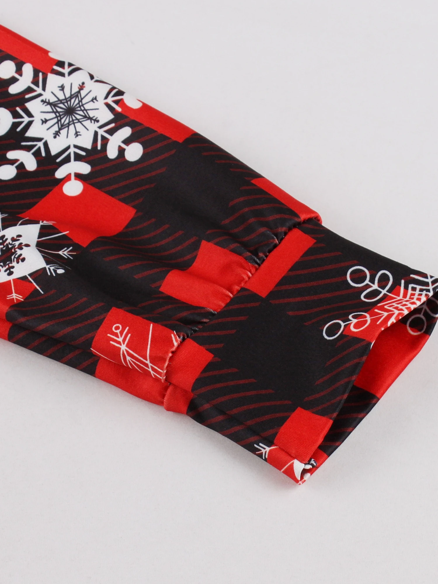 Spring and Autumn Christmas Party Square Neck Waist Long Sleeve Christmas Print Dress