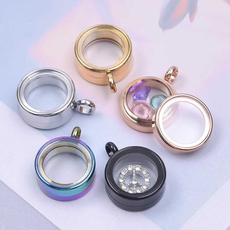 10 Stück 10-40mm runde Glas medaillons schwimmende Charms für lebende Medaillons rostfreie Edelstahl anhänger basteln Fotos chmuck – Detail 4