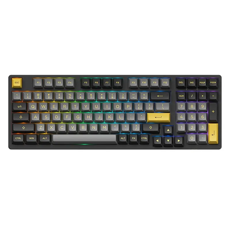 

Механическая игровая клавиатура Akko 3098B с RGB-подсветкой, черная и золотая, проводная/Беспроводная, USB Type-C, Bluetooth 5,0/2,4G