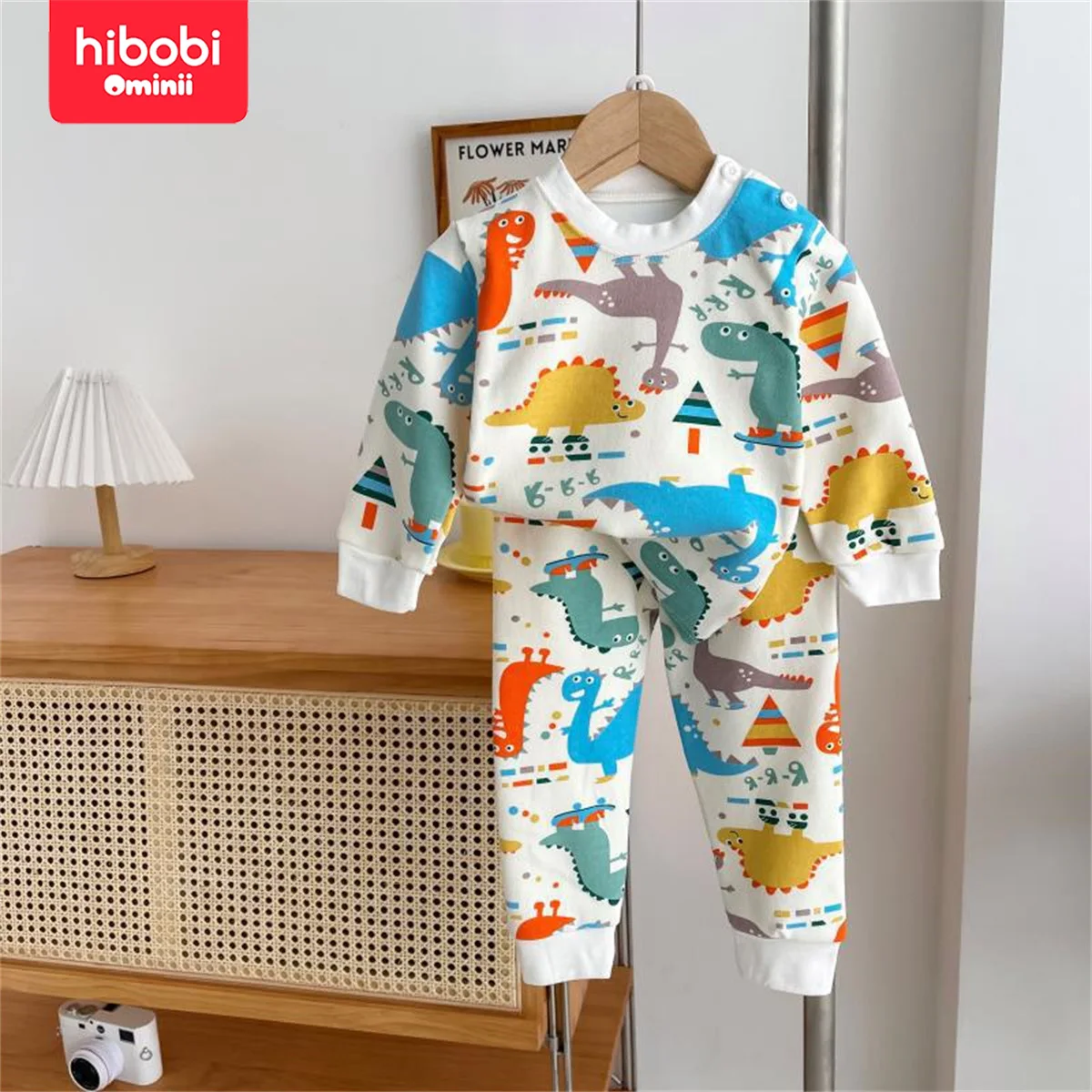 2-Piece Cartoon Dinosaur Underwear Set for Children Children thermal underwear