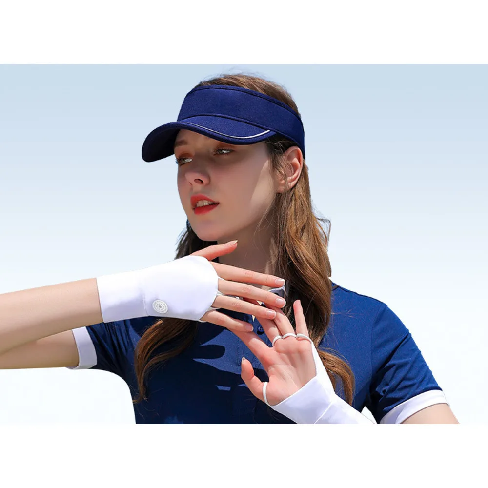 Lei Qi Ice Silk Sunscreen Summer Outdoor Sports Fitness Cycling Half Finger UV Protection Palm Hollow Gloves_voghion.com