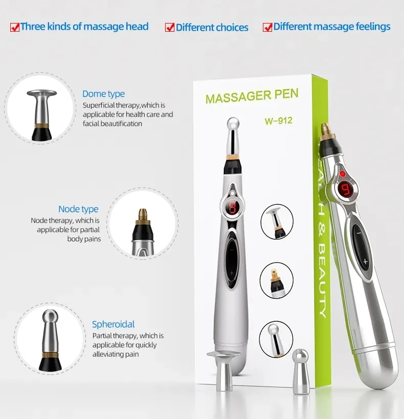 Leg Electronic Neck Face Electric Pulse Acupuncture Meridian Pen Massager for Body Relaxation Relief Pain Tool_voghion.com