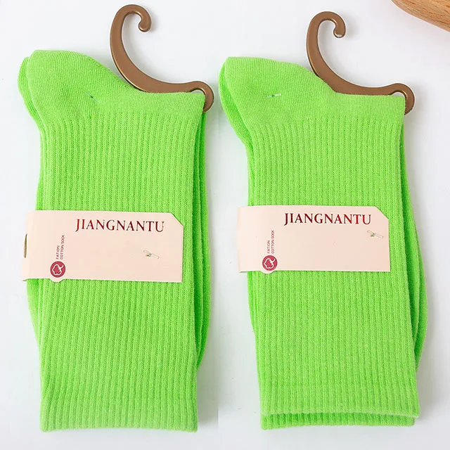 26 Solid Color Four Seasons Women's Socks Middle Tube Socks Candy Sock Cute Cartoon Girl Socks Pure Cotton Comfortable Home Sock 1 pair-026