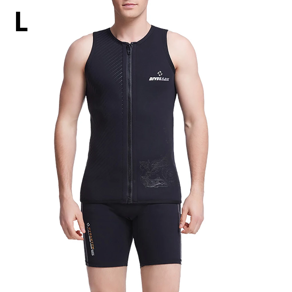 

3MM Wetsuit Vest Thermal Neoprene Men with Front Zipper Jumpsuit Swimsuit