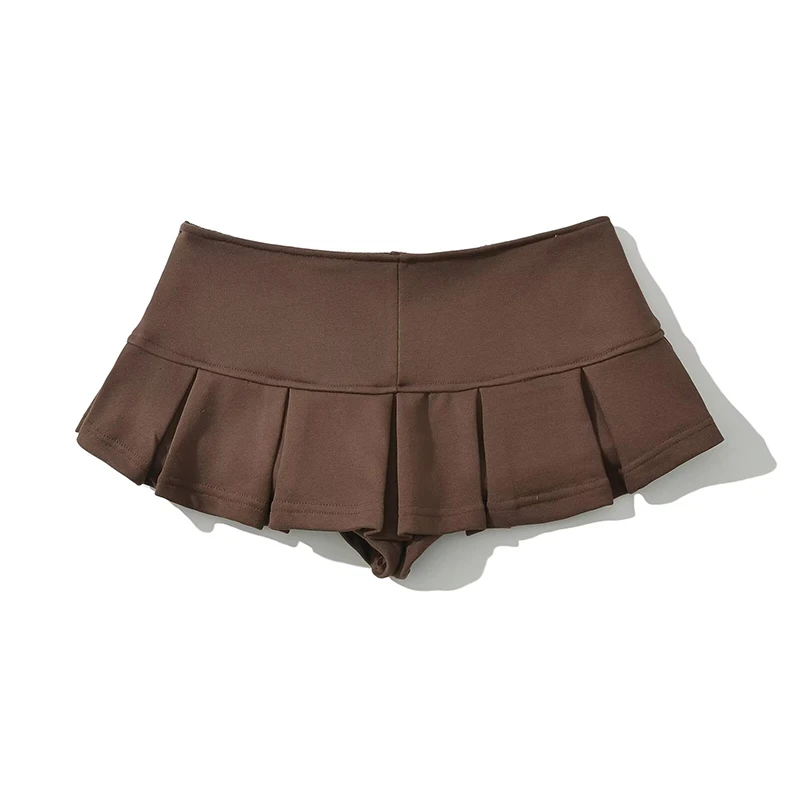 YENKYE Y2K Girls Sexy Low Waist Pleated Mini Skirt Women Side Zipper Summer Short Skater Skirts 2