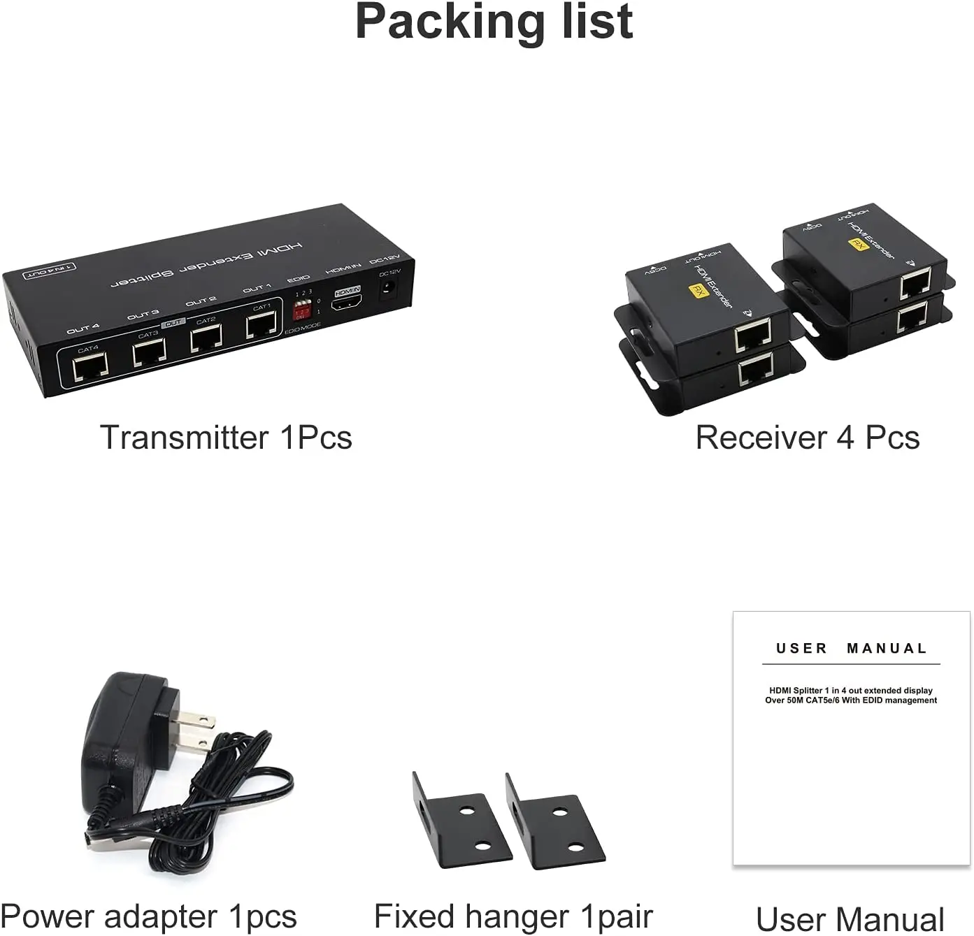 HDMI Extender Splitter 1 In 4 Out Su Cavo Cat5e/6 | Fino A 50m, 1080p, HDCP, EDID - Per Home Theater E Professionale - Foto 7