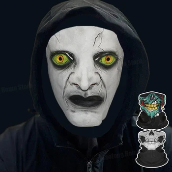 Maschera spaventosa di Halloween Maschera realistica 3D Maschera integrale Puntelli cosplay per feste Passamontagna traspirante in rete elastica Copricapo