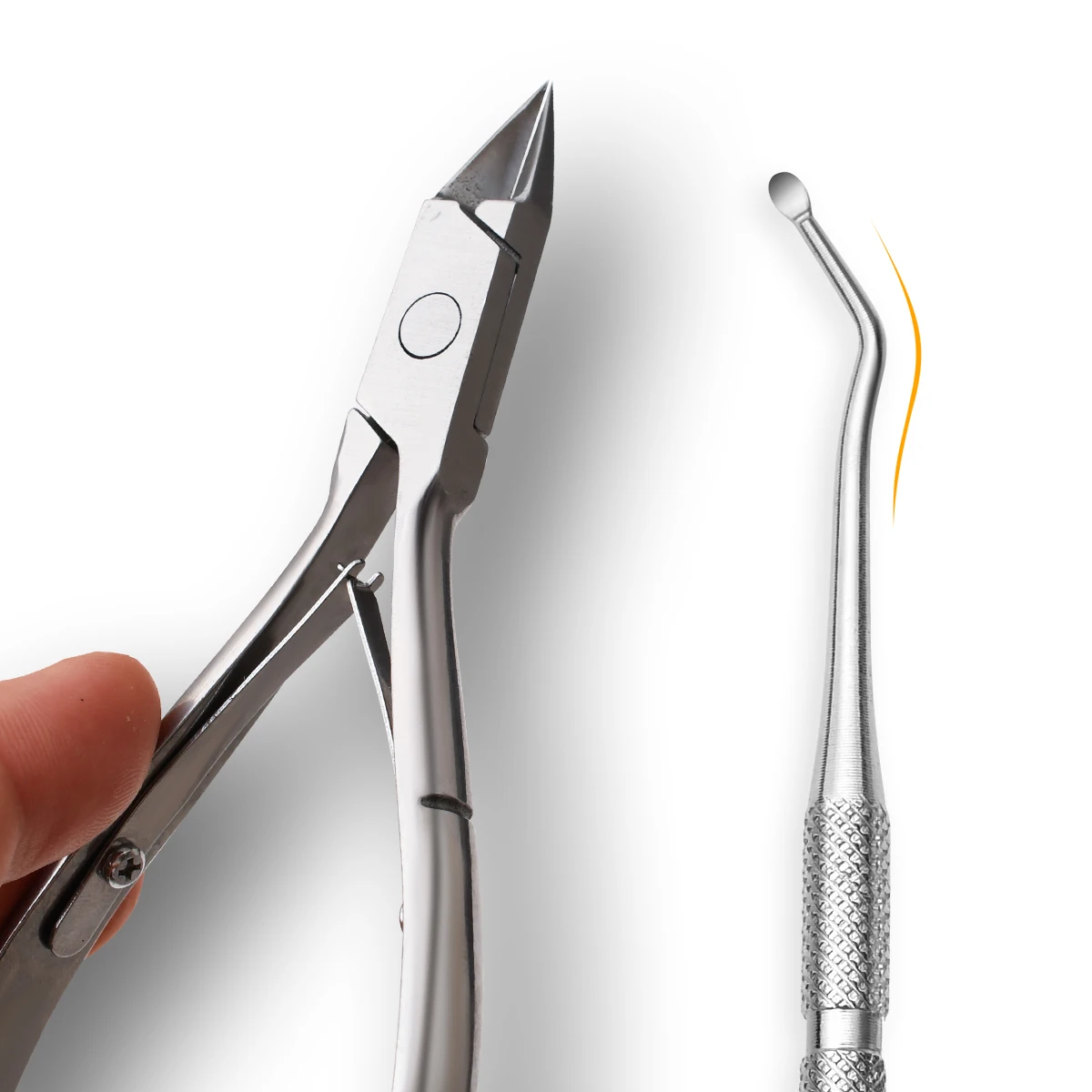 2pcs cuticle pliers, professional stainless steel cuticle cutters Cuticle clippers, pedicure tools for nails and toe nails (silv 5
