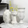 Scandinavian White Ceramic Vase Decoration Home Decoration Crafts Modern Interior Decoration Countertop Vase Art Face Shape Vase 1