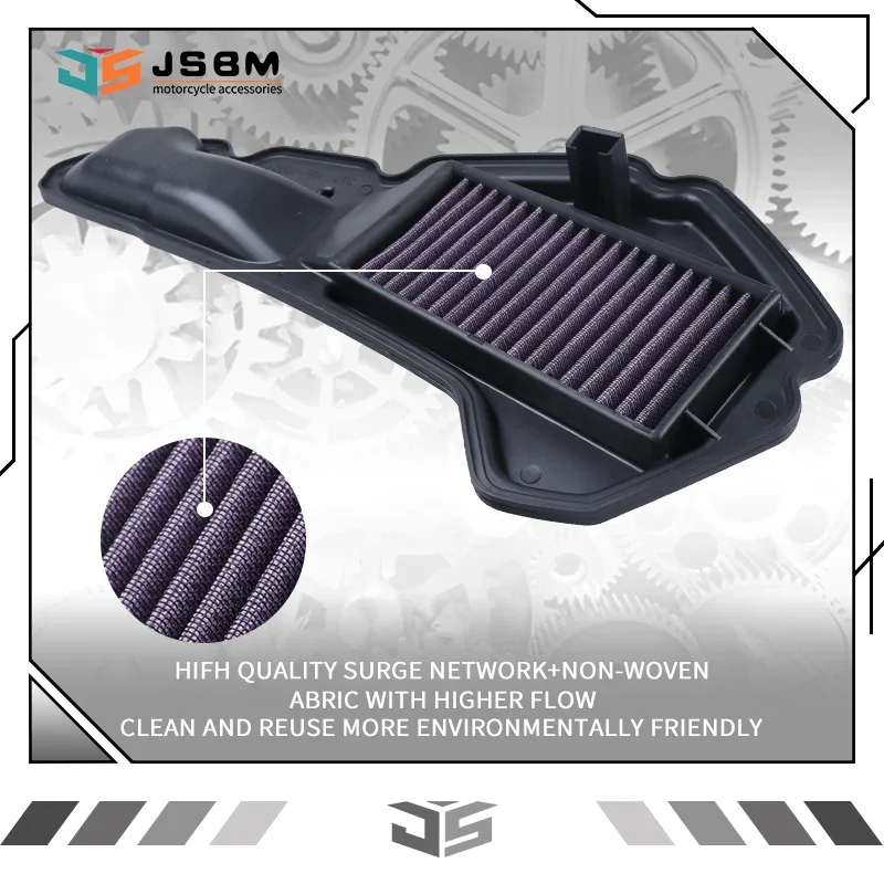 

JSBM Motorcycle Washable Air Filter Intake Cleaner For HONDA PCX125 PCX150 CLICK 125 150 ADV150 Motor 2018-2020 17210-K97-T00