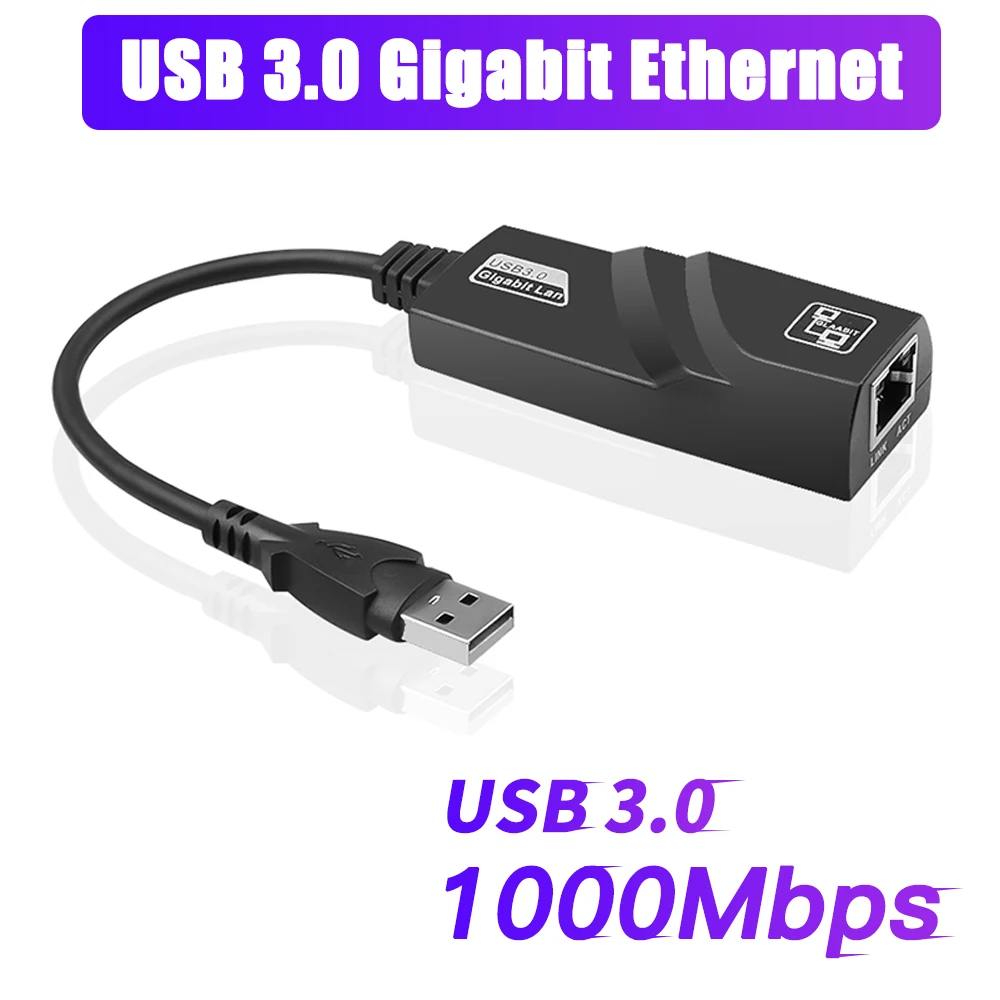 

USB 3.0 To Rj45 Lan Ethernet Adapter 1000Mbps USB3.0 Gigabit Ethernet Network Card RTL8153 For PC Macbook Laptop
