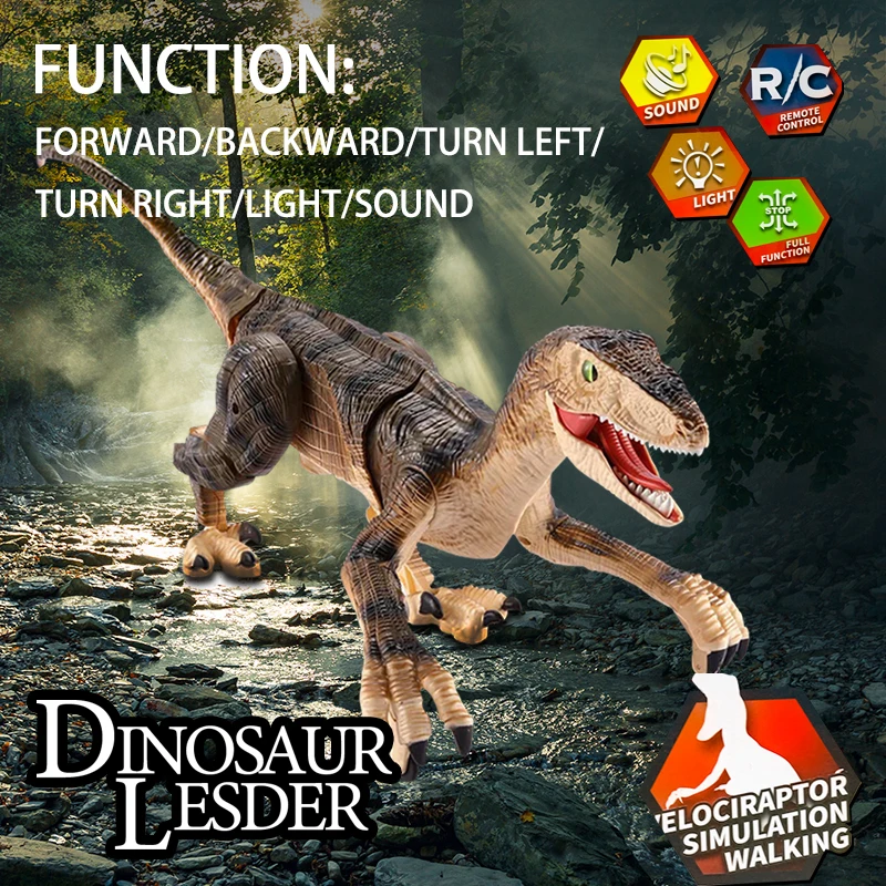 Laser Tracking RC Dinosaur Toys for Kids Remote Control Robot Verisimilitude Sound Spray for Kids Boys Girls Children's Gifts 5
