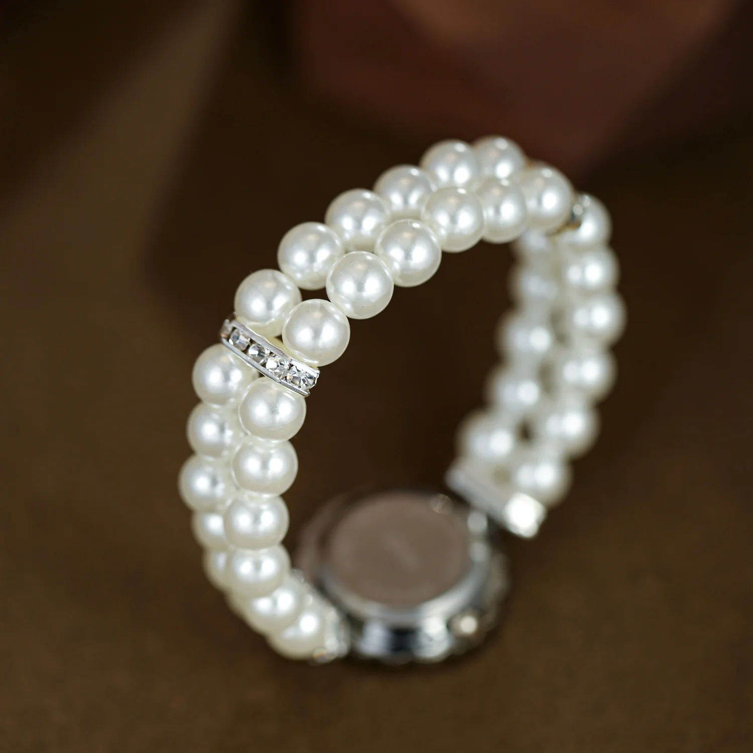 Vintage Doppelreihige Perlen-Armbanduhr mit Elastikband für Kinder Arabisches Digitalzifferblatt Damen Mode Studenten Quarz-Uhren Mädchen Armbanduhr – Detail 23