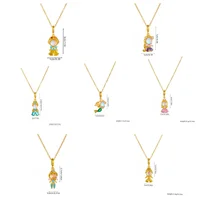 Collier de petite princesse de conte de fées en Zircon coloré à la mode, chaîne universelle plaquée or, chaîne de clavicule, tempérament doux 4