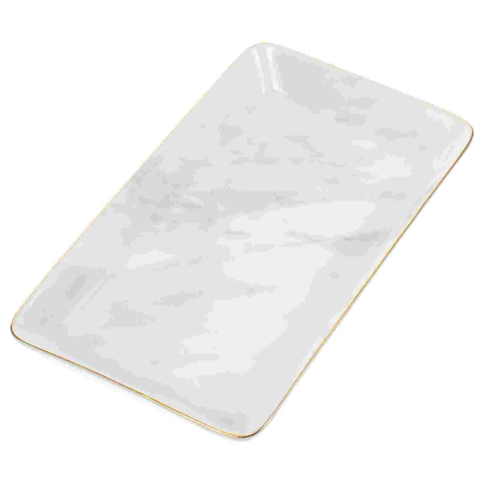 

Tray Jewellery Dish Lipstick Storage Marble Plate Ceramics Jewelry Miss Decorative