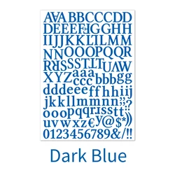 Vibrant Alphabet & Number Stickers for Creative Journaling and Crafting (Dark Blue)
