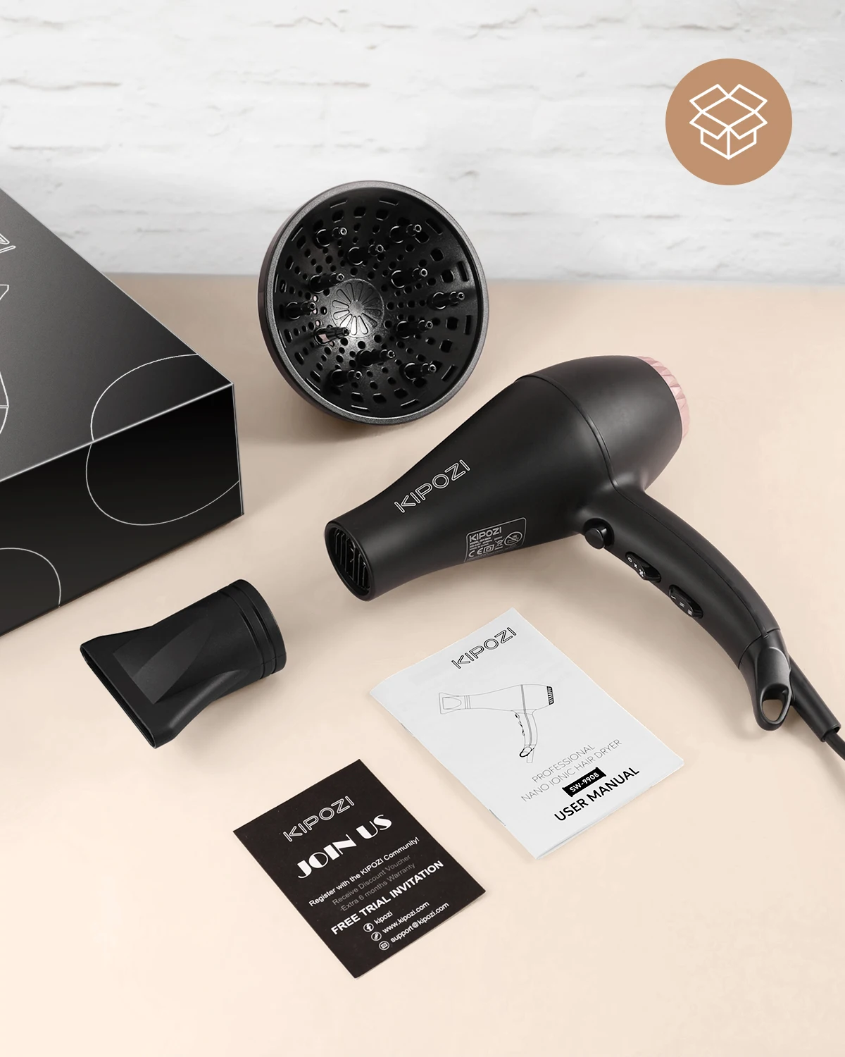 KIPOZI secadores de pelo profesionales de 2200W, secador de pelo iónico  negativo con difusor y concentrador de flujo de aire, tiempo de secado  rápido| | - AliExpress