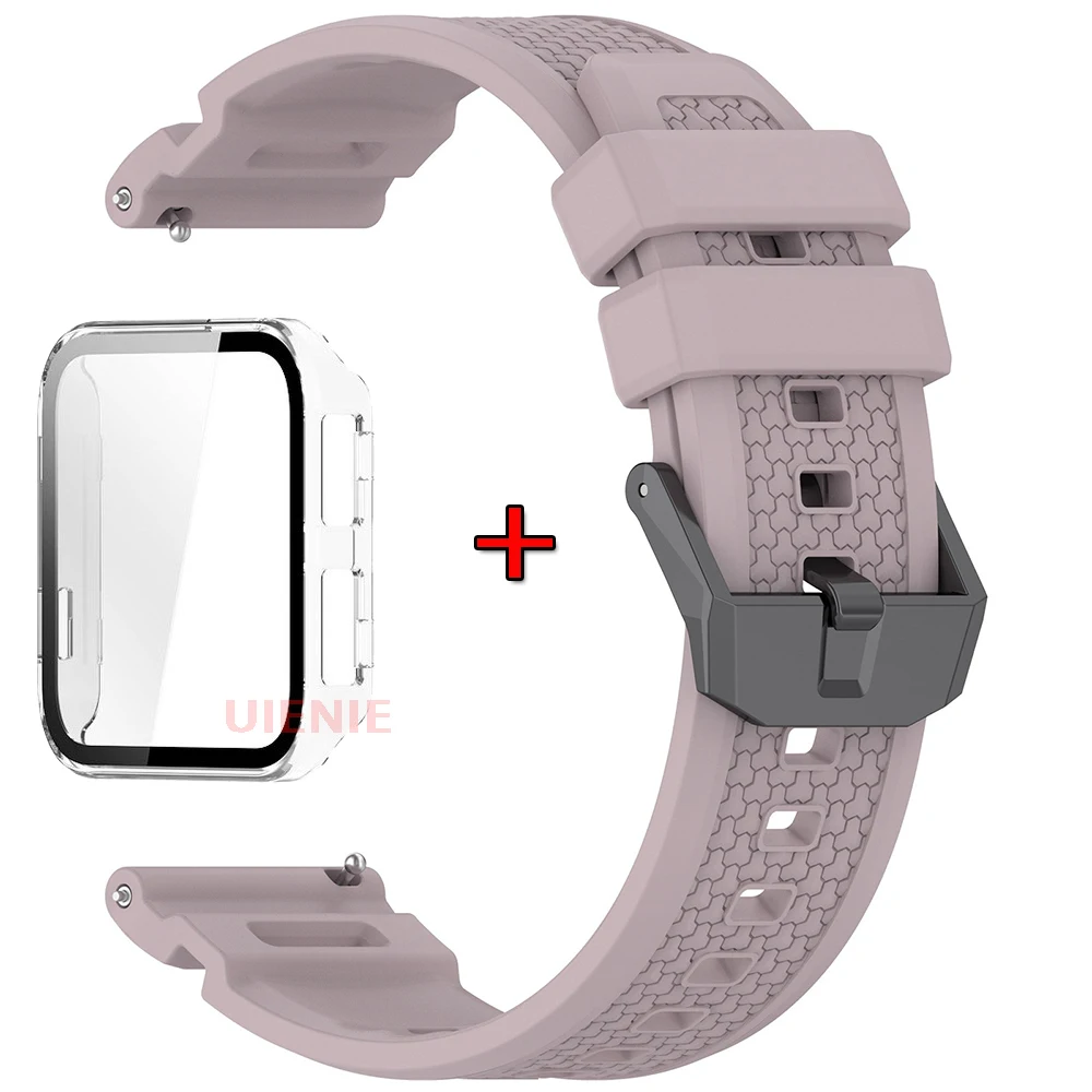 Premium Silicone Watch Band with Protective Case - Sport Replacement Wristband & Cover