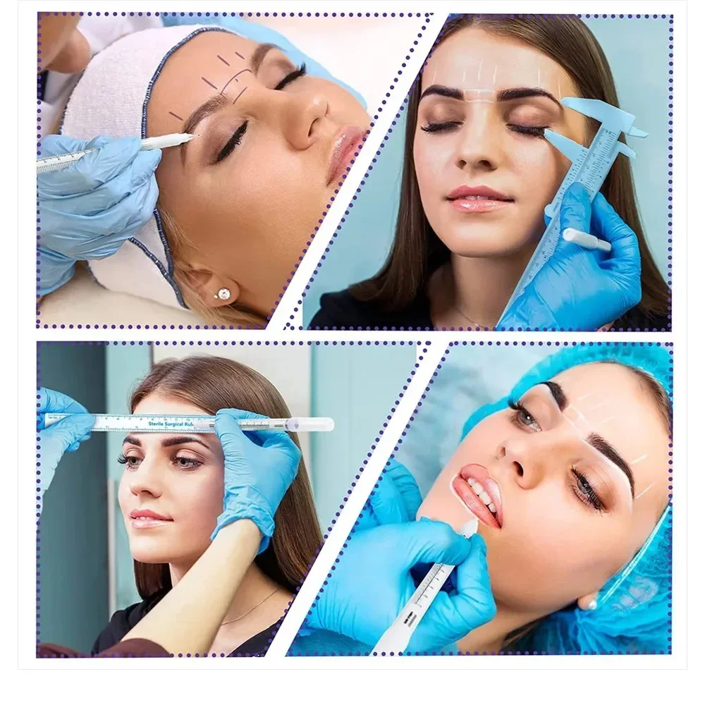 Disposable Sterilized Package With Ruler Medical Surgery Permanent Makeup Body Tattoo Piercing Scribe Skin Marker Pen 10Pcs