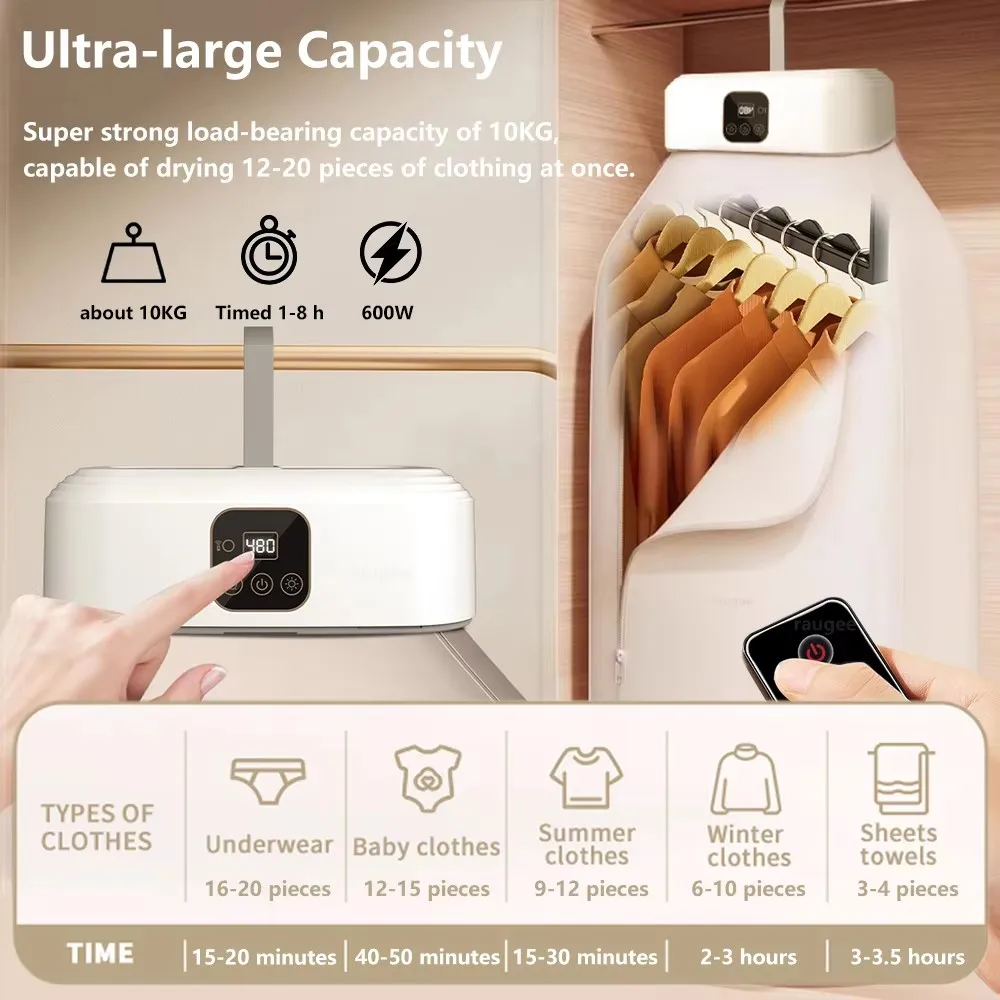 Remote Control Multifunctional Dryer Electric Clothes Home Hang Dryer Machine Clothing Dryer Portable Travel Warm Air Dryer 5