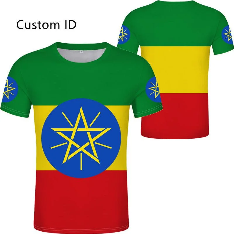 

Ethiopia T Shirt New 3d Pinted Nation Flag Tshirts Men Women Ethiopian Amharic Ethnic Tribe Harajuku Tee Casual Kid Short Sleeve