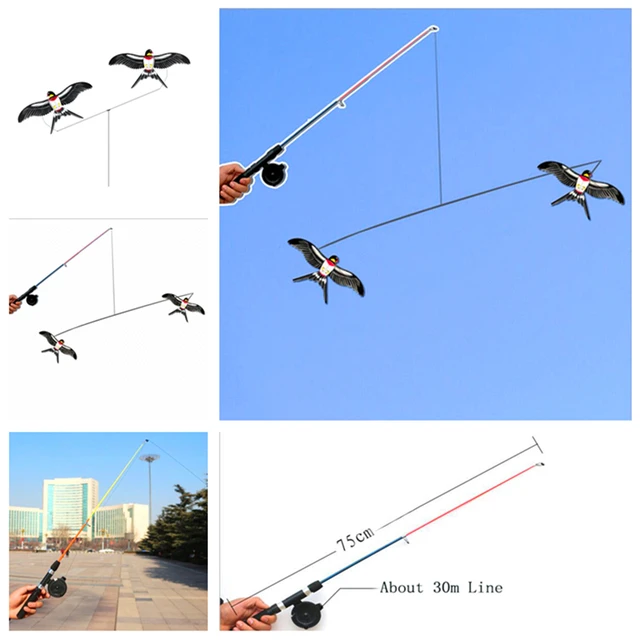 Free shipping Pole Swallow kite fishing rod line outdoor toys for