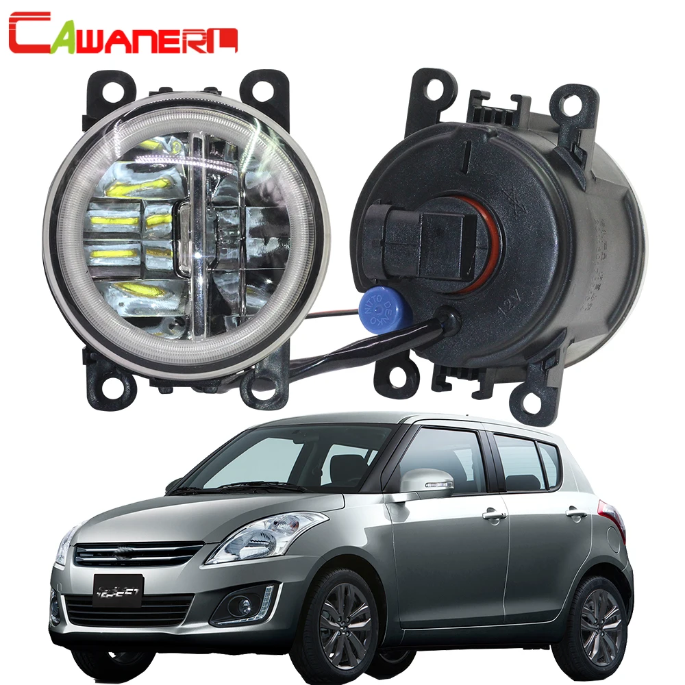 2 Pezzi Car Front Fog Light Assembly Drl H11 Led Angel Eye Fog Daytime Running Lamp Styling Per Suzuki Swift Sport 2007-2020