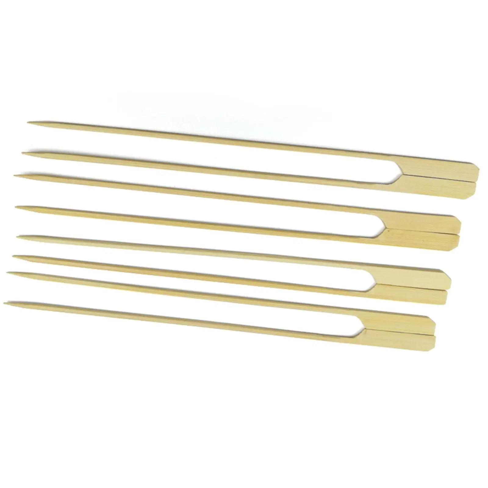 100x Bamboo Skewers BBQ Durable Smooth Portable Wood Grilling Skewers for Camping Sausage Fruit Kababs Barbeque Snacks Meat