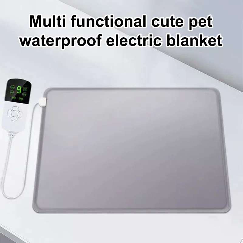 Indoor Heated Bed Pad with Chew Resistant Cord for Cats Dogs, 3 Timer Smart Sensor Technology Electric Pet Heating Mat 2