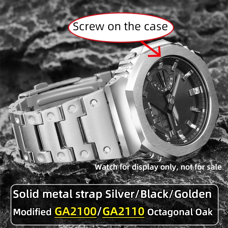 Mod kit GA2100 bezel ga2100 strap stainless steel metal strap case