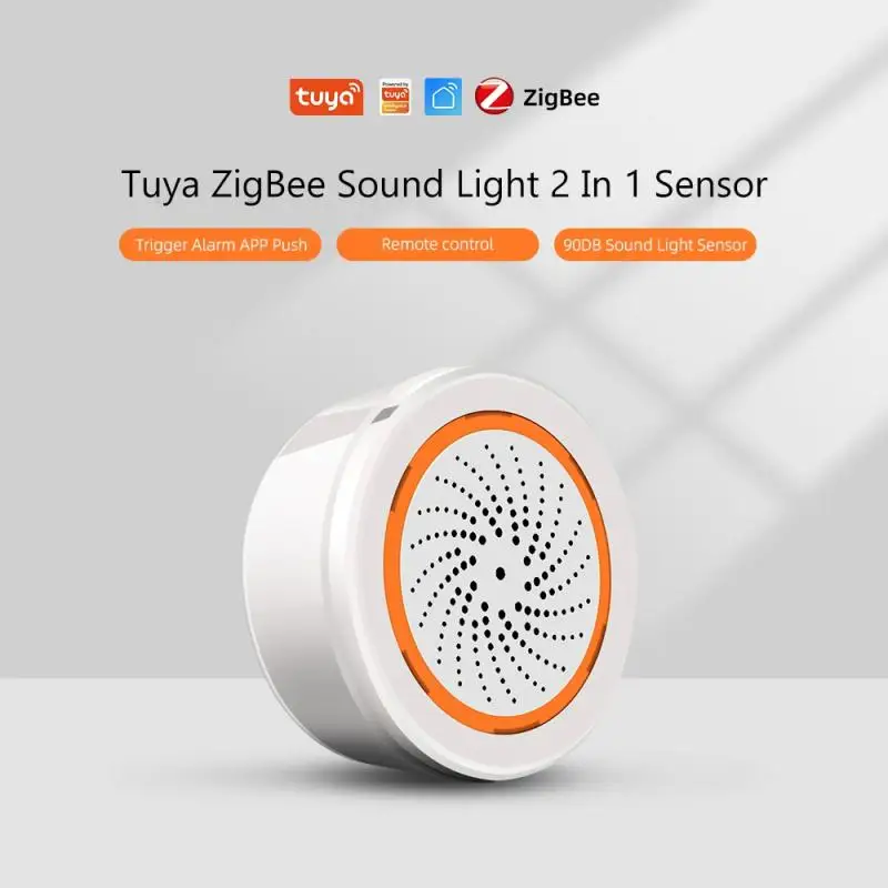 Alarma Inteligente De Luz Y Sonido - Sirena 90 DB, Control Por App 2.4 GHz, Para Hogar Con Sensores Zigbee