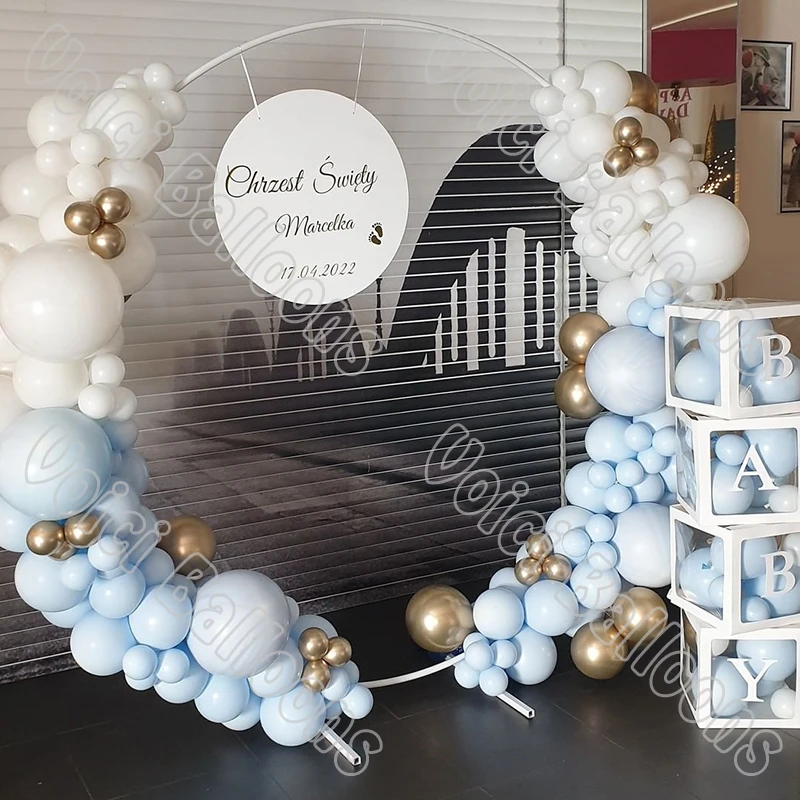 

187pcs Doubled Maca Blue Latex Arche Balloons Garland Kits Wedding Birthday Balloon Baby Shower Decoration Party Balloon for Kid