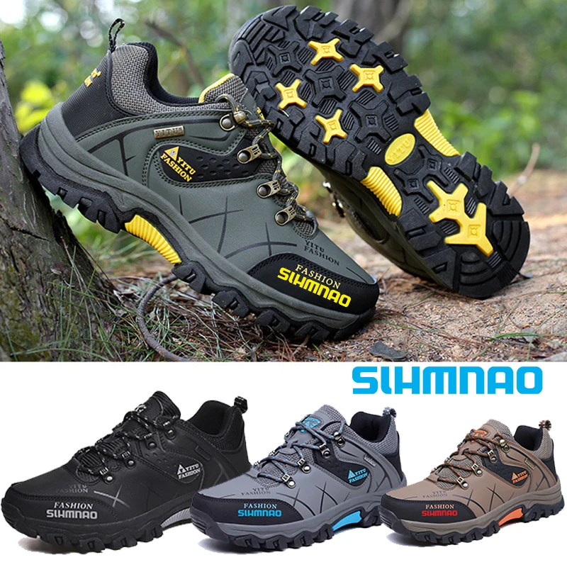 Waterproof and Anti Slip Fishing Shoes, Autumn and Winter Men's Outdoor Hiking Shoes, Anti Slip and Wear-resistant Hiking Shoes