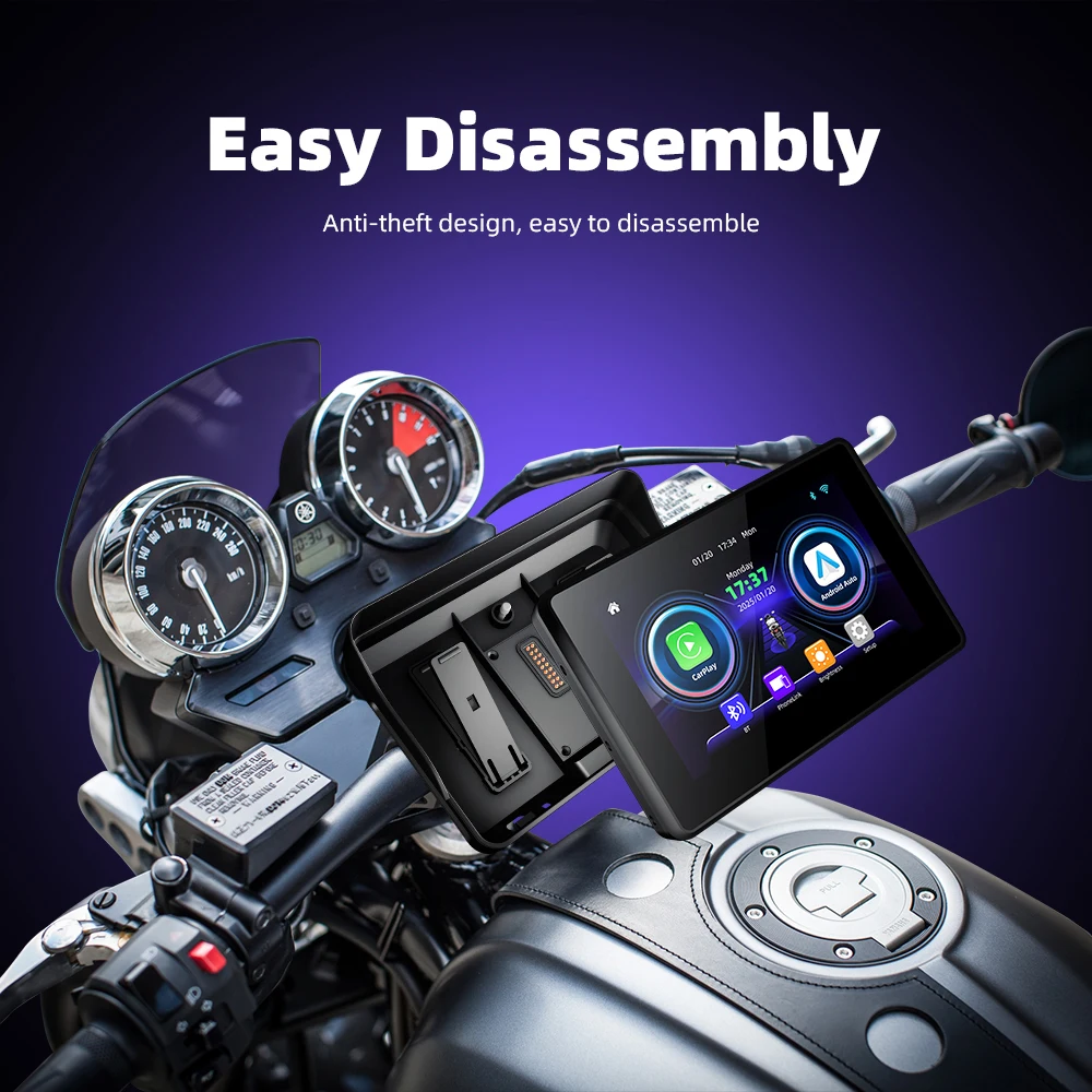 Freedconn Digital Motorcycle CarPlay Android Auto per BMW R1200GS R1250GS Moto Schermo di Navigazione GPS Wireless Portatile per Cruscotto - Image 4