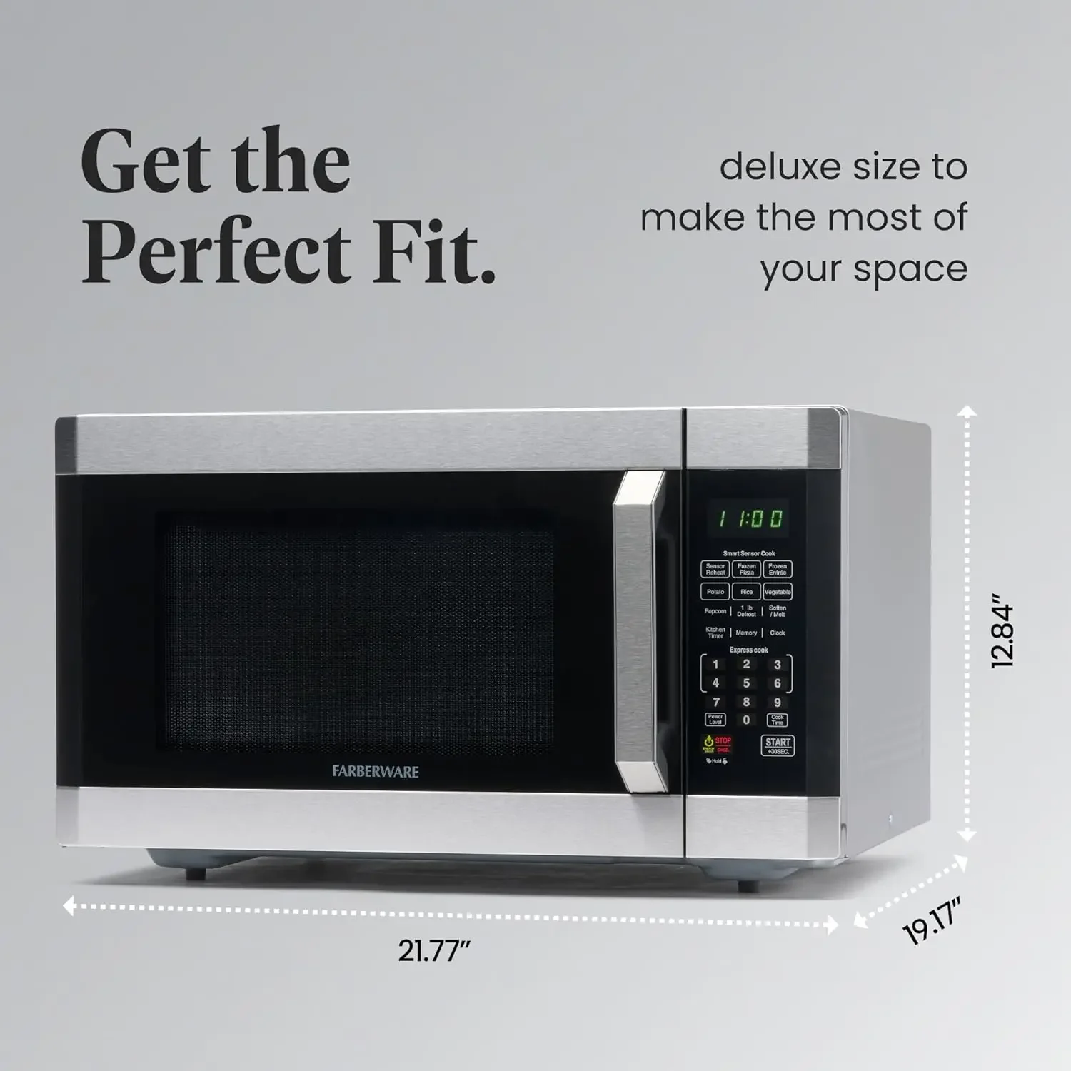 Countertop Microwave 1100 Watts, 1.6 cu ft - Smart Sensor Microwave Oven With LED Lighting and Child Lock - Perfect for Apartmen 4