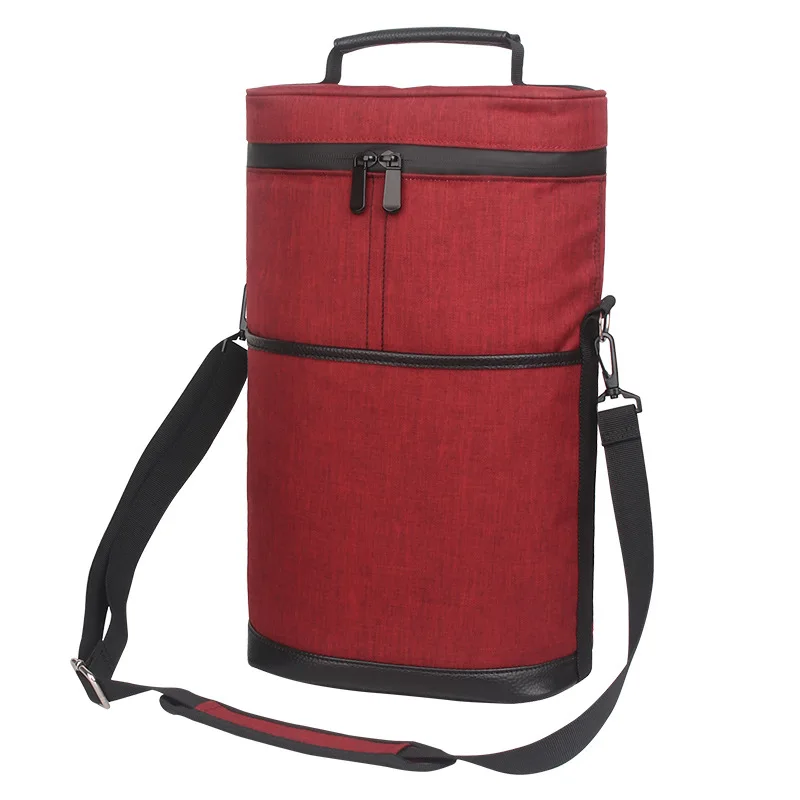 Cooler Bag for 2 Bottles Wine Bag Portable Bucket Carrier with Ice Champagne Picnic Pack Soft Cooler Bottle Opener