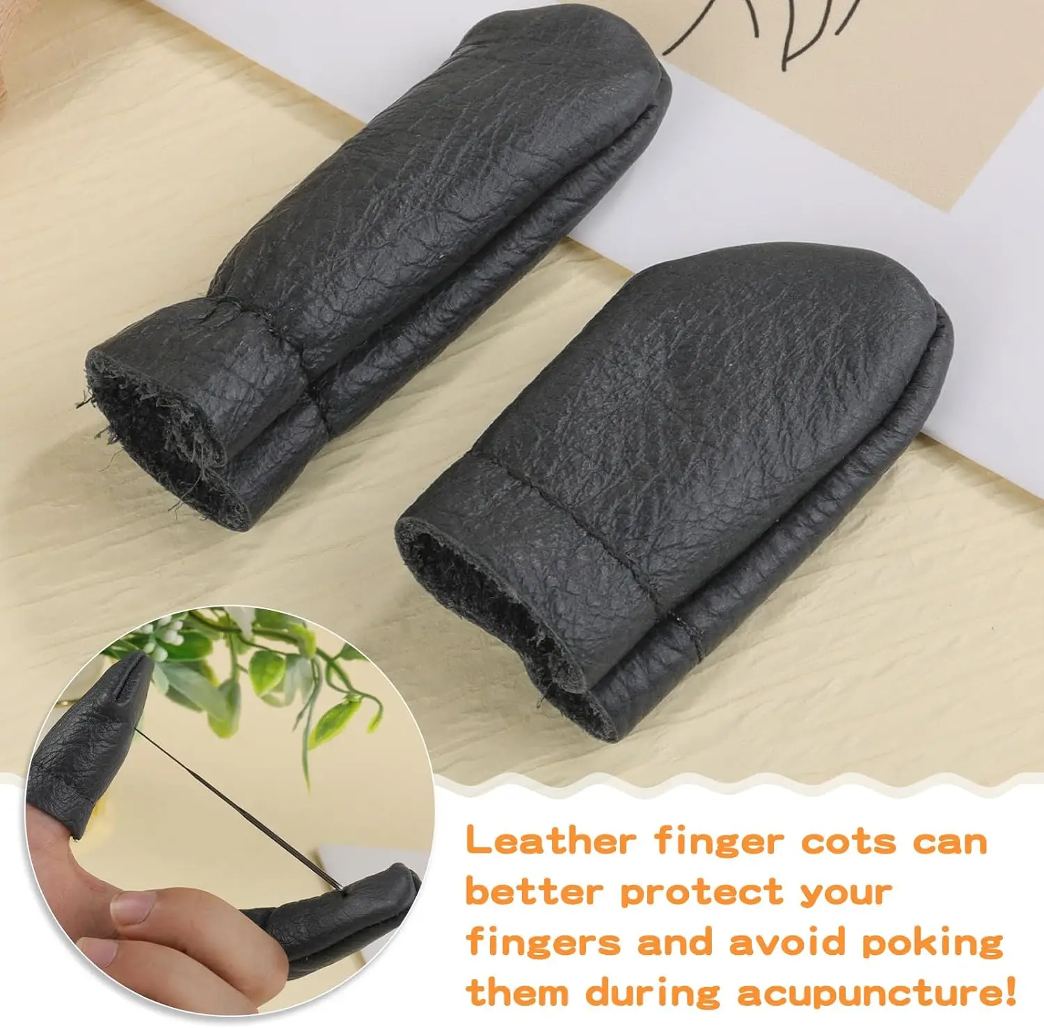 Felting Needle with Eight Tool Craft Wool Felt Stitch Punch with Solid Wood Handle Felting Eight Needles Tools Finger Cots