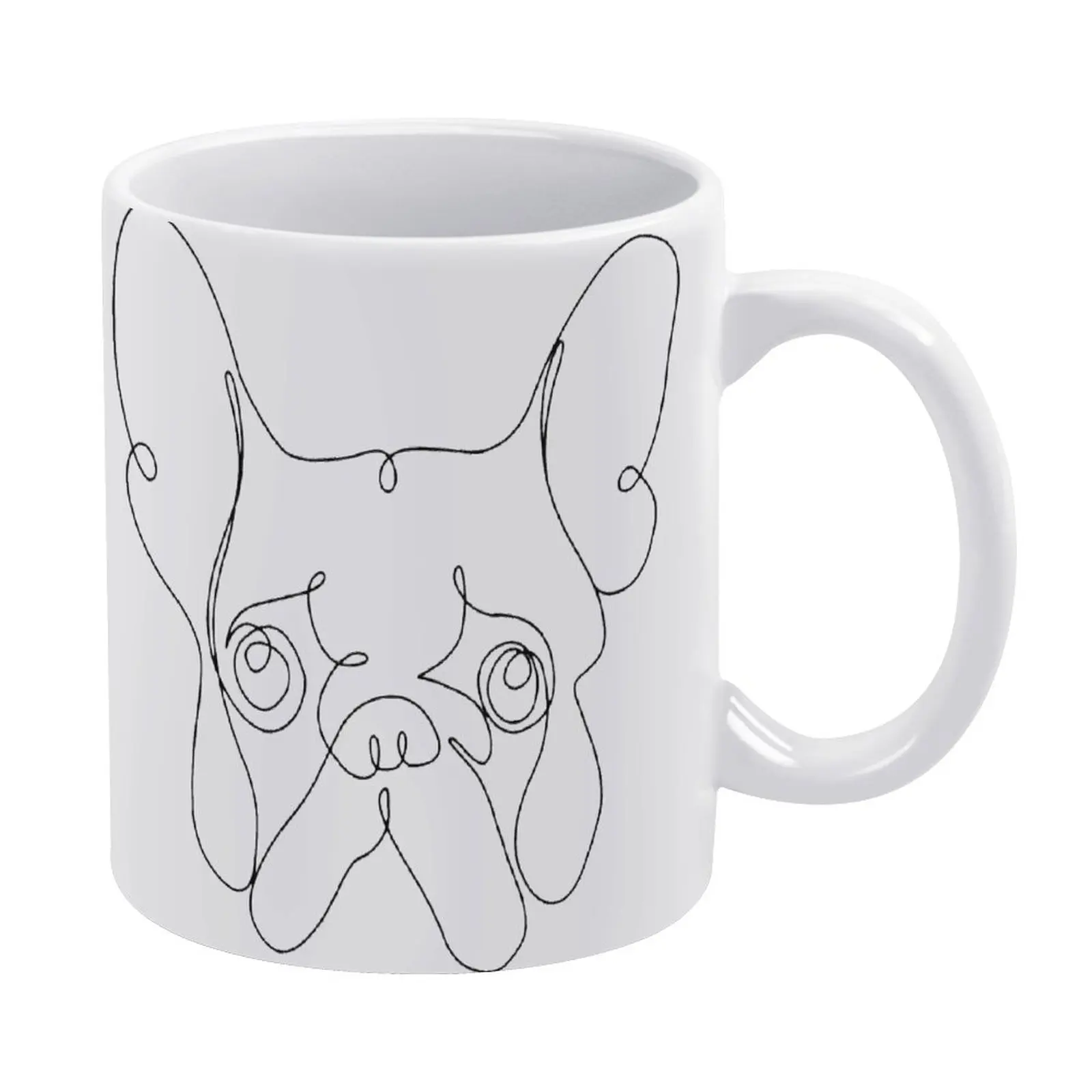 

Graphic Vintage One Line French Bulldog Canteen White Mug Beer Mugs Pottery and Porcelain Calix Promo Geeky