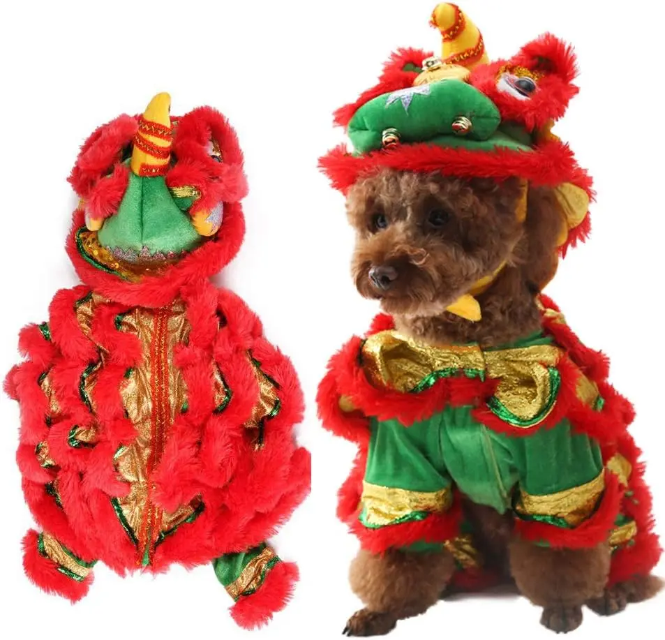 

Dog Costume Cute Lion Dance Dog Costume Pet Costume Lion Dance Dragon Dance Clothing Great for Halloween, Christmas and Cosplay