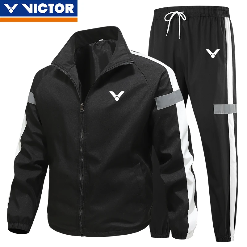 VICTOR Badminton Spring Autumn Sports Training Competition Men and Women's New Breathable Loose Casual Two-piece Set
