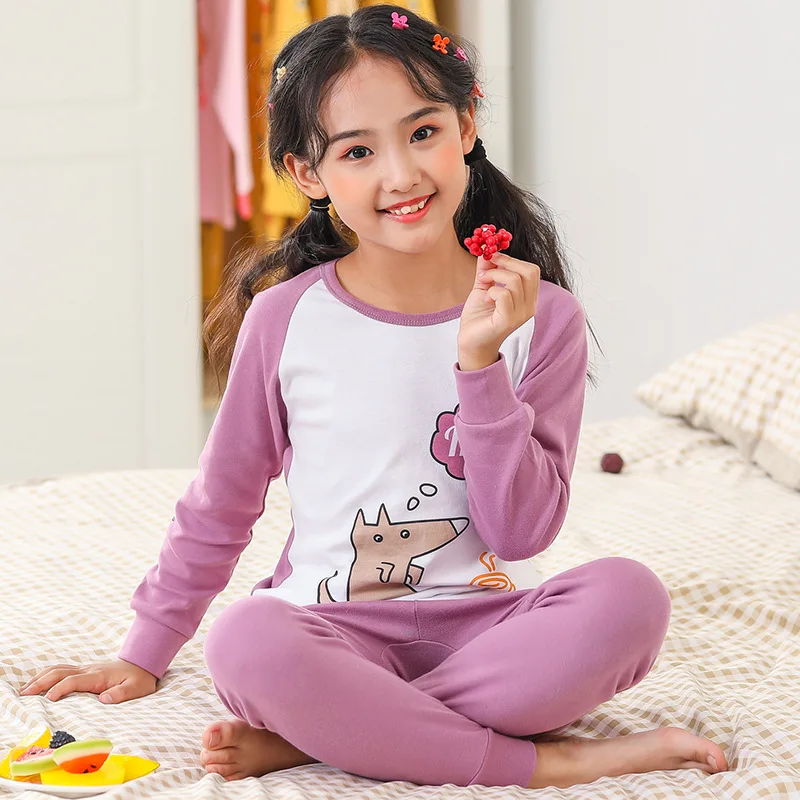 24 6 8 10 12 14 Years Teenager Girls Pajamas Sets Princess Children's Sleepwear Kids Clothing Sets Animal Pijamas Homewear pajama sets baby boy