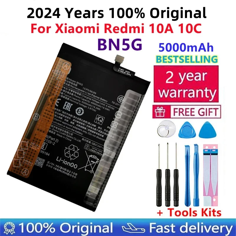 High Quality Original New  BN5G Battery For Xiaomi Redmi 10C / 10A Mi Redrice 10C / 10A 5000mAh Batteries Bateria