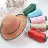 230g/Roll 2mm Flat  Light Viscose Hollow Yarn Ice Rope DIY Hat Hand Woven Thread  Hook Cushion Hollow Bright Silk Yarn Thread 3