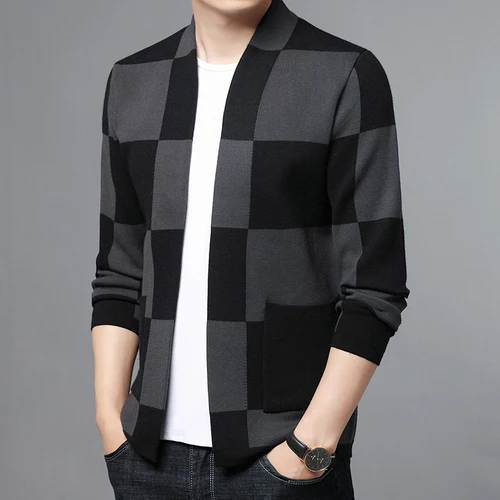 thumbnail image 1 of Suéter de lana nuevo, chaqueta tipo cárdigan para hombre, suéter informal de otoño de alta calidad para hombre, 1 of 5