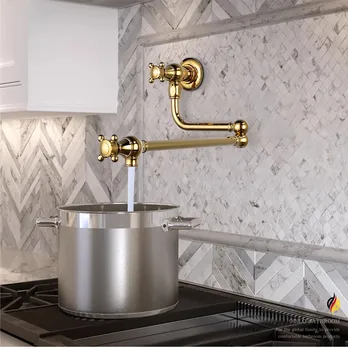 ใหม่ก๊อกน้ําห้องครัวแปรงทองหม้อ FILLER TAP ติดผนังเดี่ยวเย็นสีเทา TAP หมุนพับ Spout SINK ก๊อกน้ํา 2