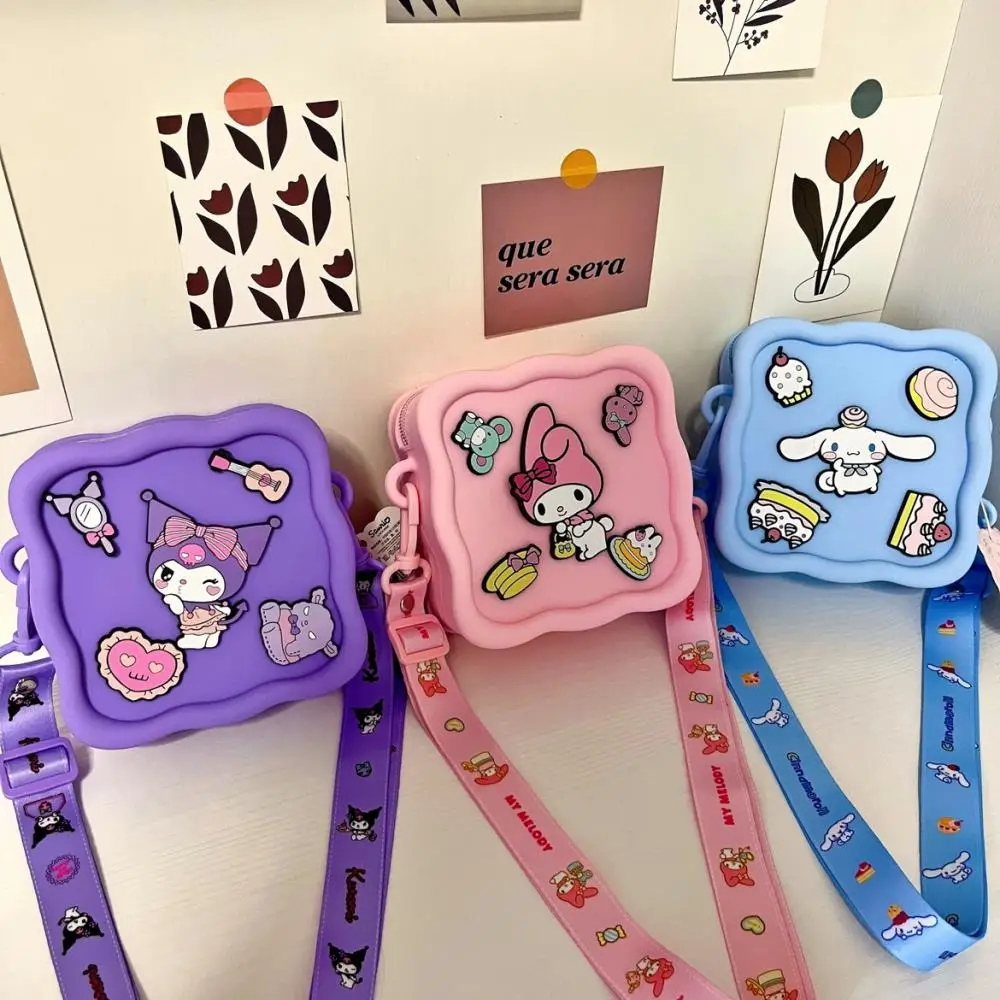 

Kawaii Anime Sanrios Kuromi My Melody New Silicone Children's Small Body Bag Crossbody Cute Cartoon Coin Purse Holiday Gift