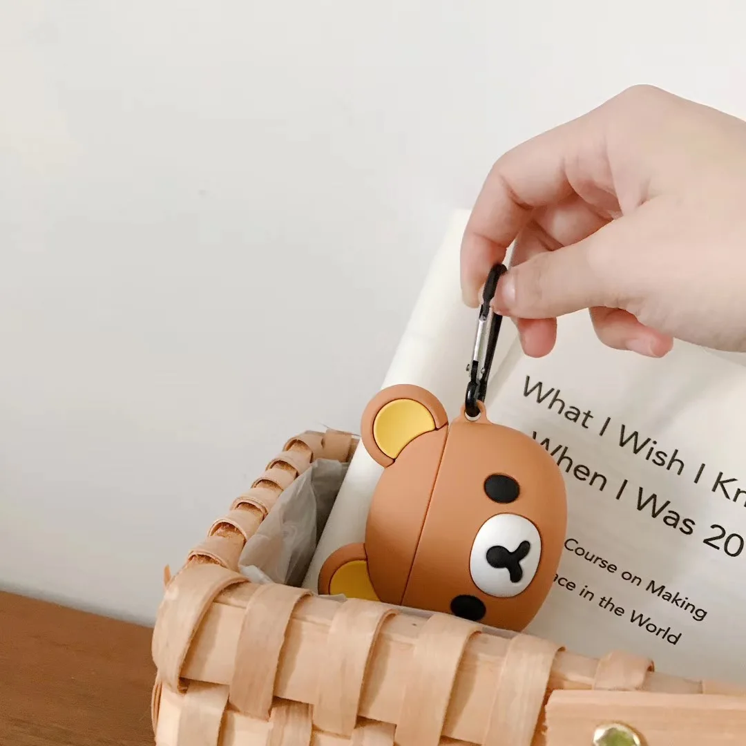 Adorable 3D Cartoon Bear Soft Silicone Earphone Case Cover