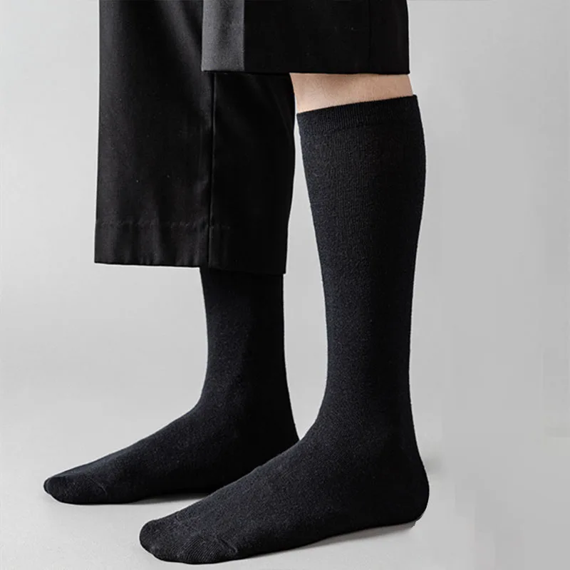 Cotton socks casual socks breathable socks solid color socks Men's Cotton Knee-high Socks Breathable Comfortable Casual Solid Color Soft Male Sox Sweat-absorbing
