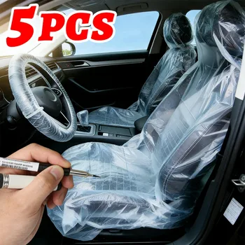 Coprisedile Auto Monouso in Plastica Trasparente Impermeabile Antipolvere, Protezione Universale per Volante e Leva del Cambio, Set per Interni Auto